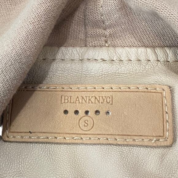 Blank NYC Womens Tan Drape Moto Jacket Asymmetrical Zip Biker Size SMALL - Picture 4 of 10